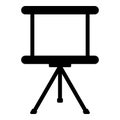 Board for presentations business screen billboard projector roller icon black color vector illustration flat style image Royalty Free Stock Photo