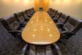 Board room table in conference room Royalty Free Stock Photo