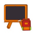 Board school with briefcase with handle Royalty Free Stock Photo