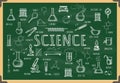 Board with school chemistry sketch Royalty Free Stock Photo