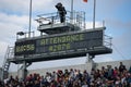 Board showing the attendance at the Liam Miller Tribute match