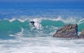 Board surfer riding in a wave at Laguna Beach, CA.