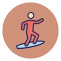 Board surfing, surfing Vector Icon which can easily edit Royalty Free Stock Photo