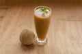 Glass Filled With Sapodilla Smoothie