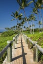 Board walk beside beach, Maui, Hawaii, USA Royalty Free Stock Photo