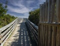 a board walk on the coast of new england Royalty Free Stock Photo