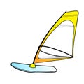 Board Windsurfing vector. Beach. Summer. Summertime. vect0r illustration