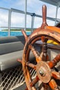 A rudder on a yacht anchoring nearby Green Island, Cairns , The Great Coral Barrier Queensland, Australia Royalty Free Stock Photo