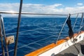 On board of a yacht heading Green Island during a sunny day, Queensland, Australia