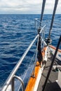 On board of a yacht heading Green Island during a sunny day, Queensland, Australia