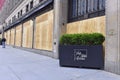 Boarded retail stores in Manhattan New York