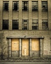 Boarded Up Abandoned Building Entrance Royalty Free Stock Photo