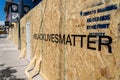 Boarded Up Storefront With Black Lives Matter Message in Downtown Toronto, Ontario, Canada Royalty Free Stock Photo