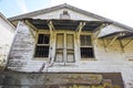 Boarded up window on abandoned store Royalty Free Stock Photo