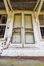 Boarded up window on abandoned store Royalty Free Stock Photo