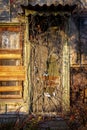 Boarded up window and old door Royalty Free Stock Photo