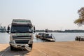 Boarder from sambia to namibia at Kazangula at the sambesi river in africa