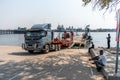 Boarder from sambia to namibia at Kazangula at the sambesi river in africa Royalty Free Stock Photo