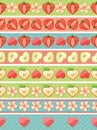 Boarders of Strawberry,Apple,hearts, flowers