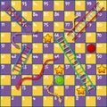Boardgame design template with snakes and ladders