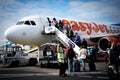 Boarding easyjet plane Royalty Free Stock Photo