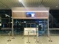 Boarding Gate at Departure Hall of New Terminal Extension at Rajiv Gandhi International Airport - Hyderabad, India on 14th April Royalty Free Stock Photo