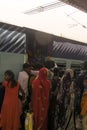 boarding indian passengers in a crowded train car Royalty Free Stock Photo