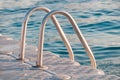 Boarding Ladder for Swimmers Mounted on a Plastic Floating Dock