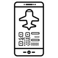 Boarding mobile pass flight sign icon