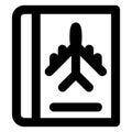 Boarding, pass bold vector icon which can be easily modified or edited Royalty Free Stock Photo