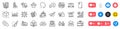 Boarding pass, Fastpass and Bribe line icons pack. For web app. Social media icons. Vector