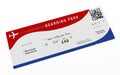 Boarding pass with fictitious numbers and names. 3D illustration Royalty Free Stock Photo