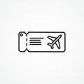 boarding pass line icon. flight ticket icon