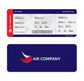 Boarding pass template isolated on white background. Royalty Free Stock Photo