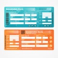 Boarding Pass Tickets Airplane Set. Vector