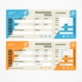 Boarding Pass Tickets Airplane Set. Vector