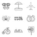 Boarding school icons set, outline style Royalty Free Stock Photo