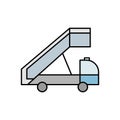 boarding, stair truck, stairs line colored icon. elements of airport, travel illustration icons. signs, symbols can be used for