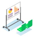 Whiteboard with Charts and Infographics Meeting Royalty Free Stock Photo