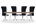 Boardroom table and chairs scene