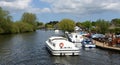 Boards cruiser on the river Bure at Horning Royalty Free Stock Photo