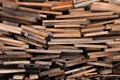 Boards stacked pile. Royalty Free Stock Photo