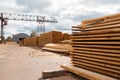 Boards on timber mill warehouse outdoor, nobody