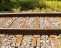 Clean neat railroad tracks and their rocks