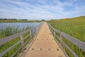 Boardwalk Across a Wetland Pond Royalty Free Stock Photo