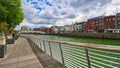 The boardwalk along the river liffey Dublin Ireland Royalty Free Stock Photo