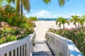 Boardwalk on beach in St. Pete, Florida, USA Royalty Free Stock Photo