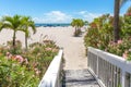 Boardwalk on beach in St. Pete, Florida, USA Royalty Free Stock Photo