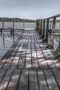 Boardwalk bridge on the lake Royalty Free Stock Photo