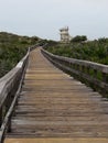 Boardwalk through coastal vegatation at lifeguard tower Ponce Inlet